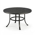 Runder Gartentisch 107 cm aus Metall in Schwarz mit strukturierter Tischplatte