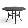 Runder Gartentisch 110 cm Metall Schwarz mit Schirmloch