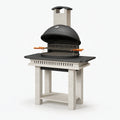 Grillkamin 120 x 75 x 210 cm Beton Stahl Schwarz Grau mit Holzkohlegrill