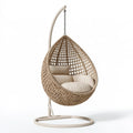 Hängesessel 105 x 105 x 195 cm Geflecht Beige für den Innenbereich mit Standgestell