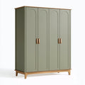 Kleiderschrank 160 x 55 x 190 cm Grün Holzwerkstoff mit 4 Türen im skandinavischen Stil